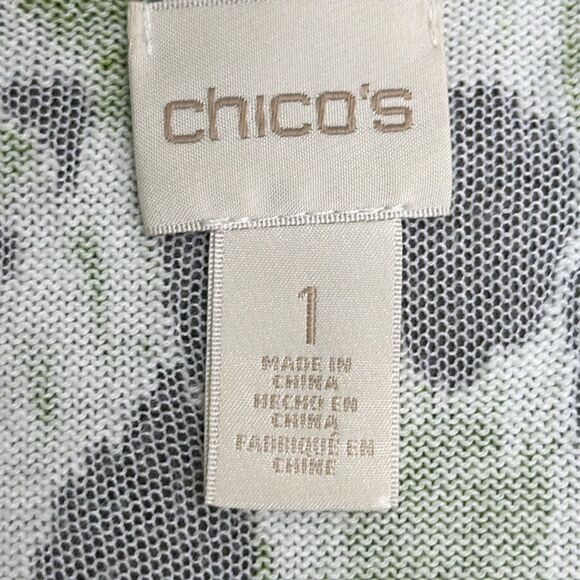 Chico's Cardigan Size 1 (8) Tianna Ikat Burnout Long Sleeve - Picture 12 of 16